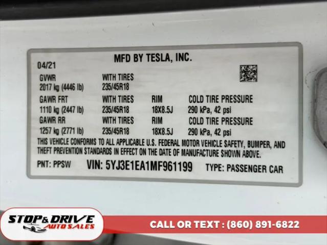 2021 Tesla Model 3 Standard Range Plus Rear-Wheel Drive