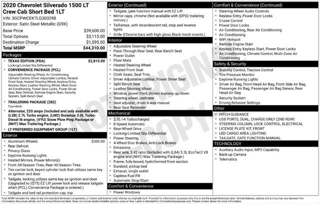 Used 2020 Chevrolet Silverado 1500 LT For Sale in Muscle Shoals, AL