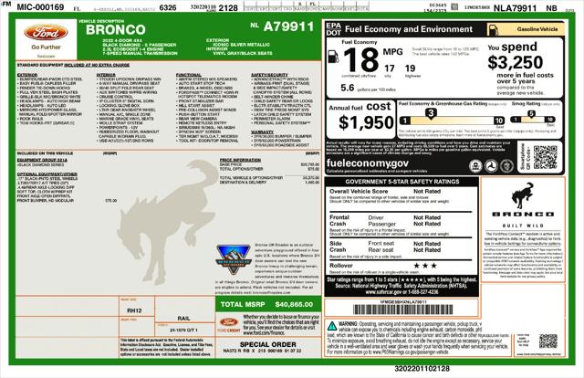 2022 Ford Bronco Black Diamond for sale in Jacksonville, FL