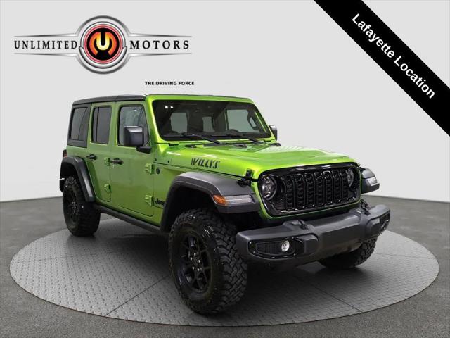 2025 Jeep Wrangler 4-Door Willys 4x4 for sale in Lafayette, IN