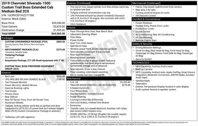 2019 Chevrolet Silverado 1500 Custom Trail Boss for sale in Albion, MI