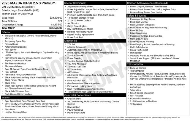 2025 Mazda CX-50 2.5 S Premium Package