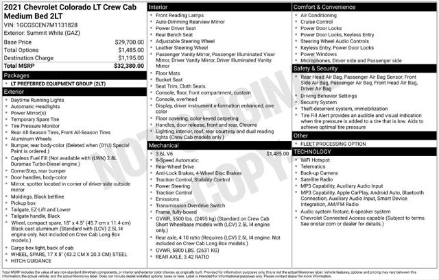 2021 Chevrolet Colorado 2WD Crew Cab Short Box LT 2021 Chevrolet Colorado 2WD Crew Cab Short Box LT