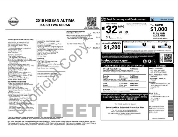 2019 Nissan Altima 2.5 SR 2019 Nissan Altima 2.5 SR