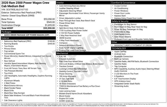 2020 Jeep Ram 2500 Power Wagon Crew Cab 4x4 64 Box