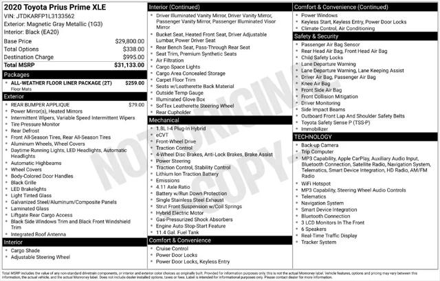 2020 Toyota Prius Prime XLE