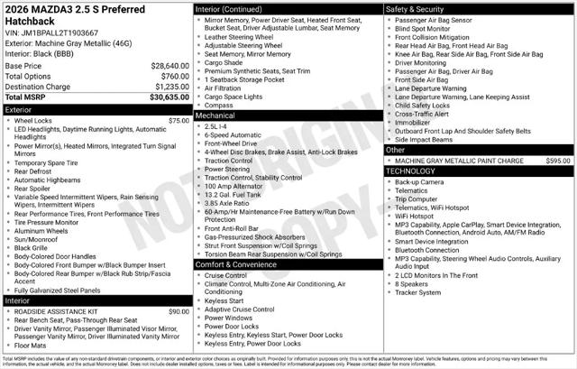 2026 Mazda Mazda3 2.5 S Preferred