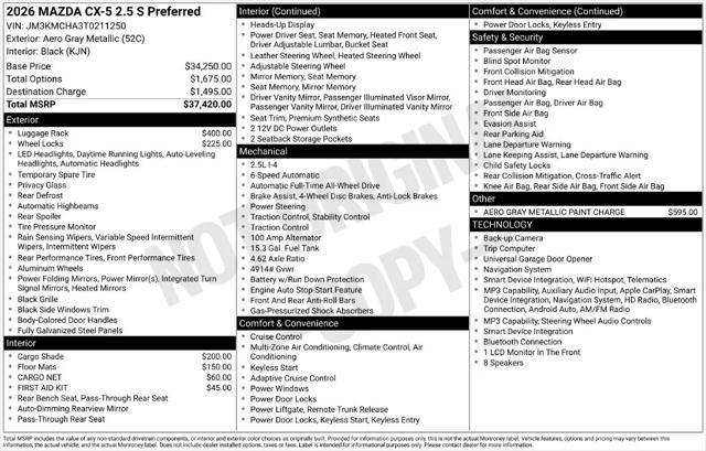 2026 Mazda CX-5 2.5 S Preferred