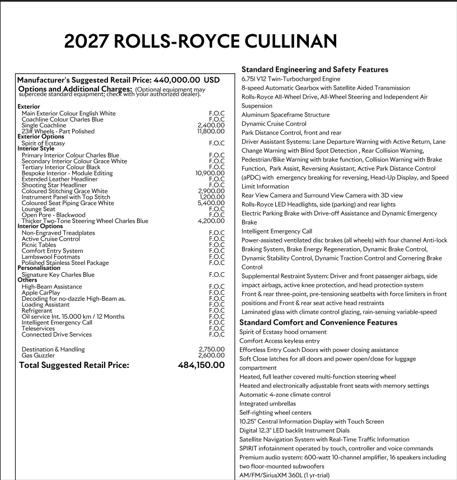 2027 Rolls-Royce Cullinan Unknown