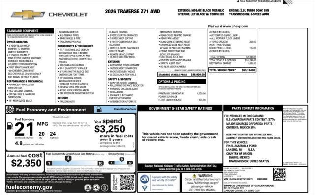 2026 Chevrolet Traverse AWD Z71 for sale in Camdenton, MO