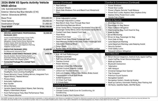 2026 BMW X5 M60i for sale in Lenox, MA