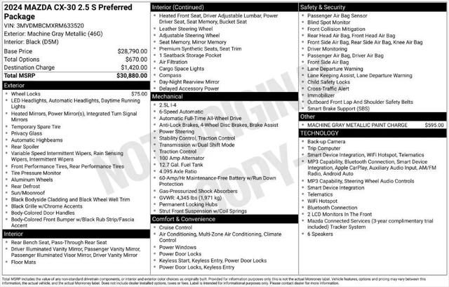 2024 Mazda CX-30 2.5 S Preferred Package for sale in Pittsfield, MA
