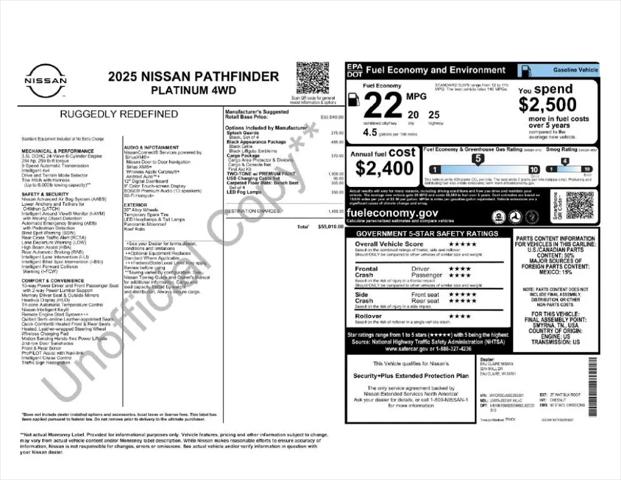 2025 Nissan Pathfinder Platinum 4WD for sale in Chippewa Falls, WI
