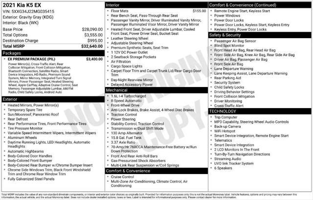 2021 Kia K5 EX for sale in Brandon, MS