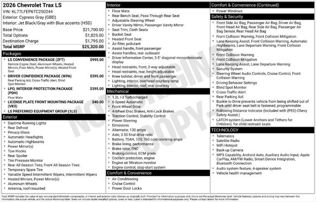 2026 Chevrolet Trax FWD LS