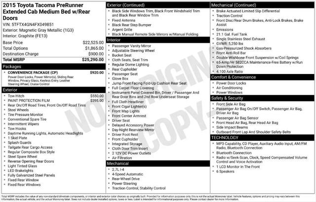 2015 Toyota Tacoma PreRunner for sale in Cincinnati, OH