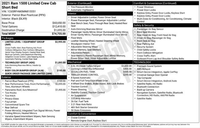 2021 Ram 1500 Limited Crew Cab 4x4 57 Box