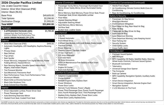 2026 Chrysler Pacifica Limited