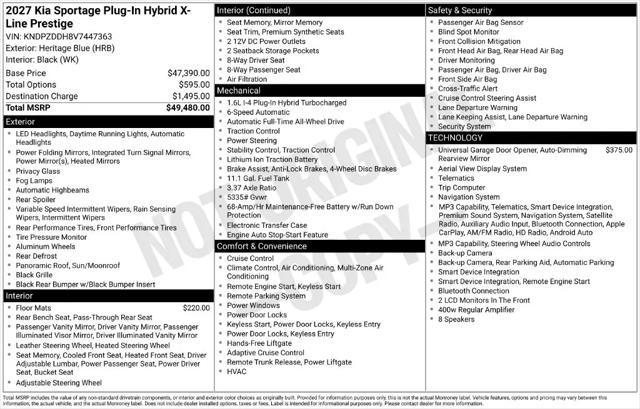 2027 Kia Sportage Plug-In Hybrid X-Line Prestige for sale in Mechanicsburg, PA