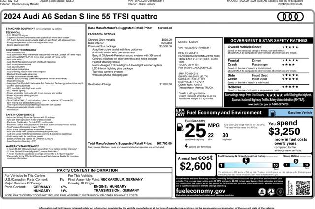 2024 Audi A6 Premium Plus 55 TFSI quattro S tronic