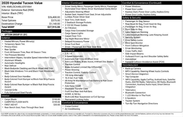 2020 Hyundai Tucson Value 2020 Hyundai Tucson Value