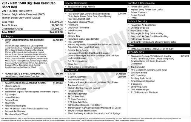 2017 RAM 1500 Big Horn Crew Cab 4x2 57 Box 2017 RAM 1500 Big Horn Crew Cab 4x2 57 Box