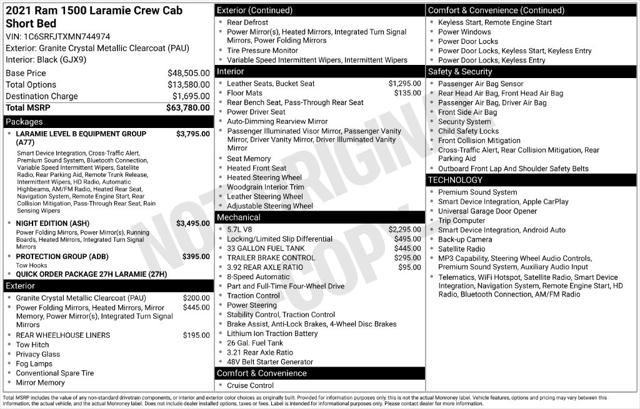 2021 RAM 1500 Laramie Crew Cab 4x4 57 Box