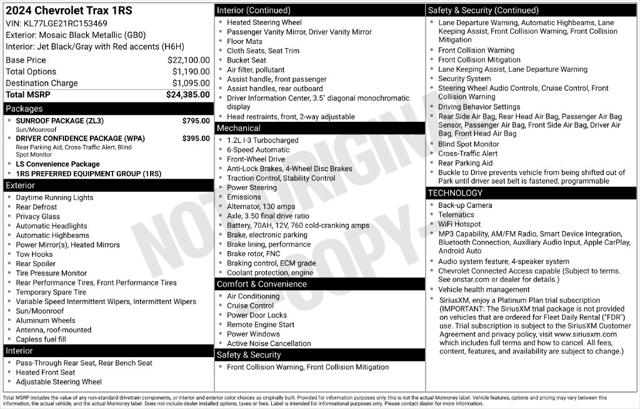 Used 2024 Chevrolet Trax FWD 1RS For Sale in Muscle Shoals, AL