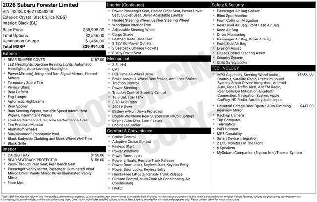2026 Subaru Forester Limited for sale in Bedford, OH