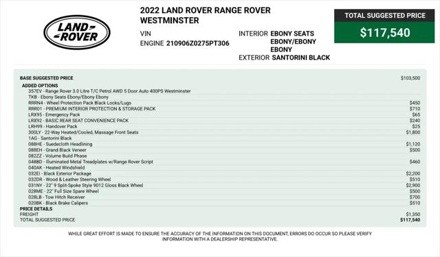 2022 Land Rover Range Rover Westminster