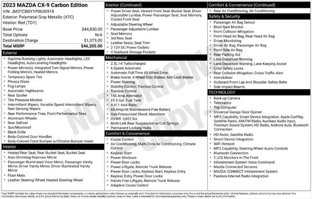 2023 Mazda CX-9 Carbon Edition