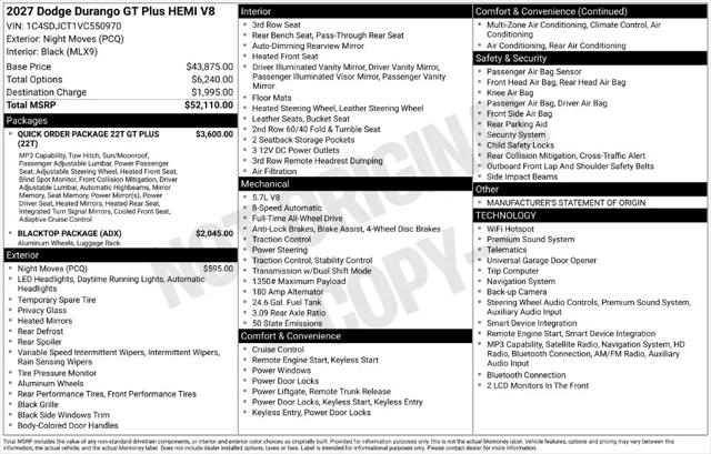 2027 Dodge Durango GT Plus HEMI