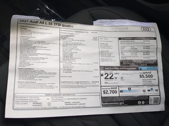 2027 Audi A8 55 TFSI quattro Tiptronic