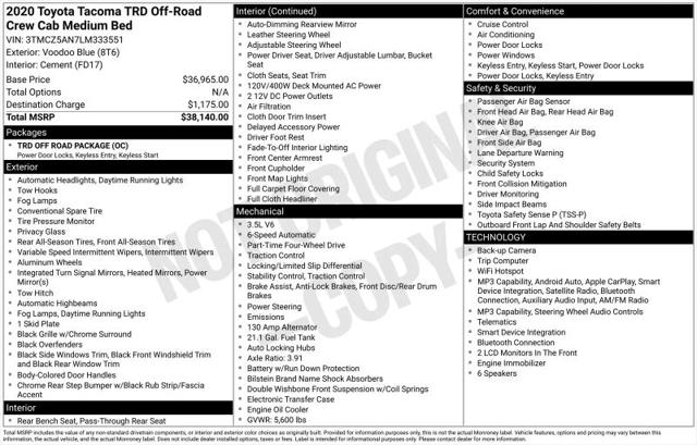 2020 Toyota Tacoma TRD Off-Road for sale in Huntsville, AL