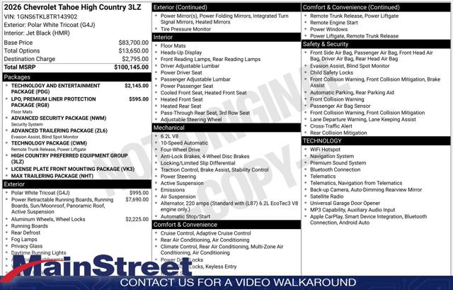2026 Chevrolet Tahoe 4WD High Country for sale in Lansing, KS