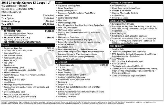 2015 Chevrolet Camaro for sale near Logan, OH