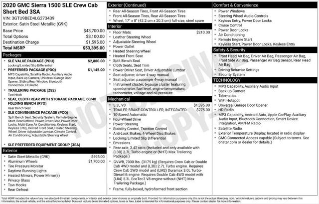 2020 GMC Sierra 1500 4WD Crew Cab Short Box SLE for sale in Pensacola, FL