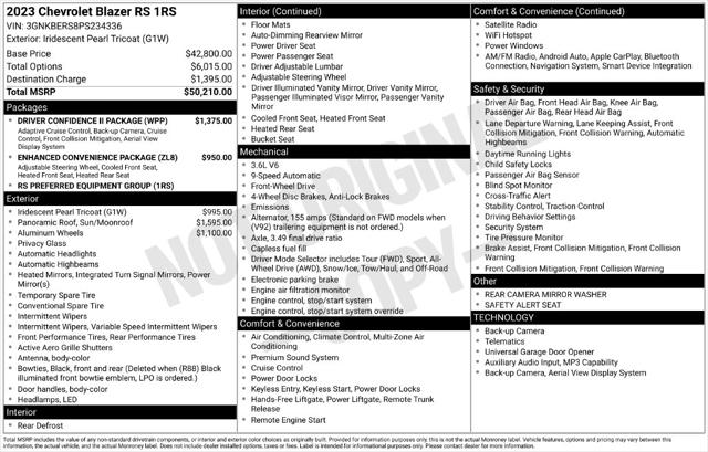 Used 2023 Chevrolet Blazer FWD RS For Sale in Muscle Shoals, AL