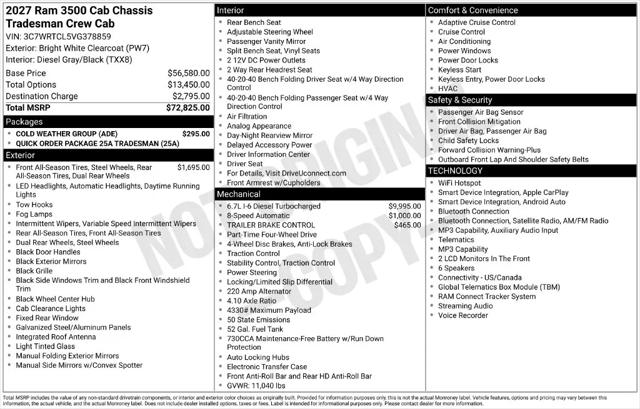 2027 Ram 3500 Chassis Cab Tradesman