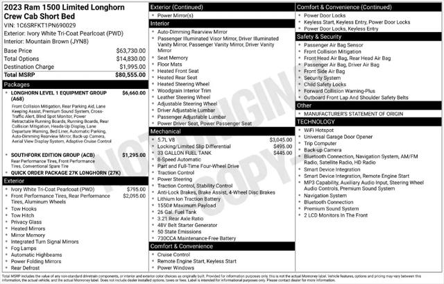 2023 Ram 1500 Limited Longhorn Crew Cab 4x4 57 Box