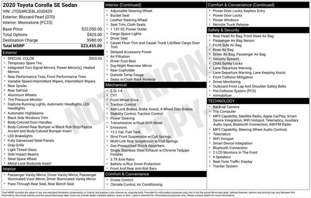 2020 Toyota Corolla SE for sale in Manvel, TX