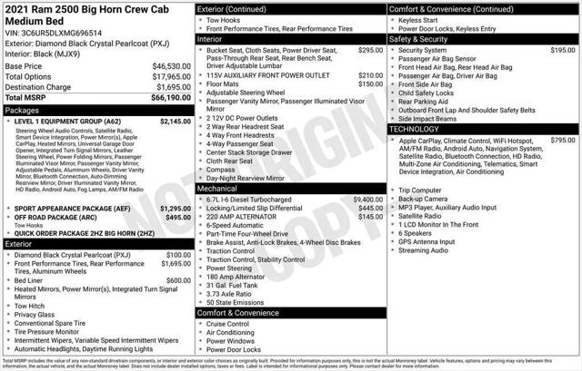 2021 Jeep Ram 2500 Big Horn Crew Cab 4x4 64 Box