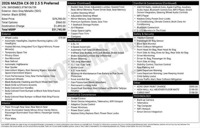 2026 Mazda CX-30 2.5 S Preferred 2026 Mazda CX-30 2.5 S Preferred