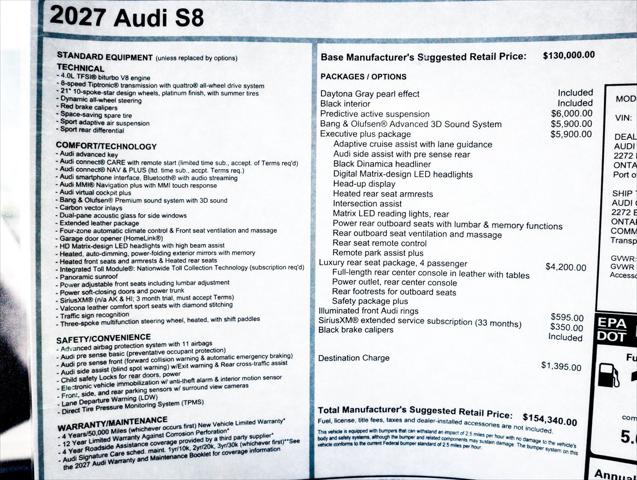2027 Audi S8 quattro *Ltd Avail*