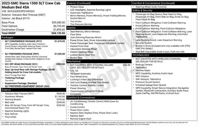 2023 GMC Sierra 1500 4WD Crew Cab Standard Box SLT