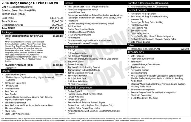 2026 Dodge Durango GT Plus AWD HEMI V8