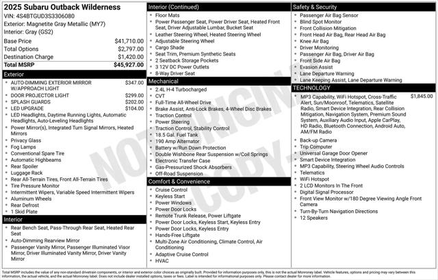 2025 Subaru Outback Wilderness for sale in Chesterton, IN