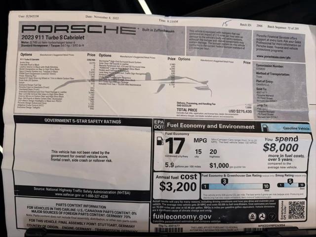 2023 Porsche 911 Turbo S Cabriolet