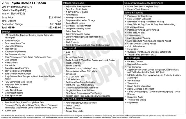 2025 Toyota Corolla LE for sale in Manvel, TX