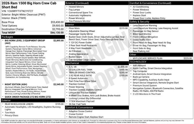 2026 Ram 1500 Big Horn Crew Cab 4x4 57 Box
